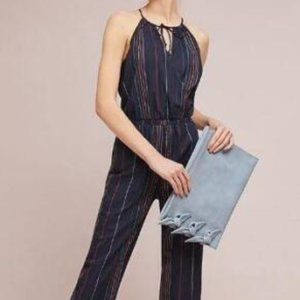 ANTHROPOLOGIE DOLAN LEFT THE COAST COLLECTION STRIPED HALTER JUMPSUIT sz L
